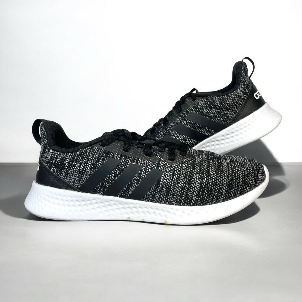 Adidas Puremotion Men's 10 Black White Heathered Cloudfoam Sneakers